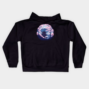 Cherry Blossoms Around Mt. Fuji Kids Hoodie